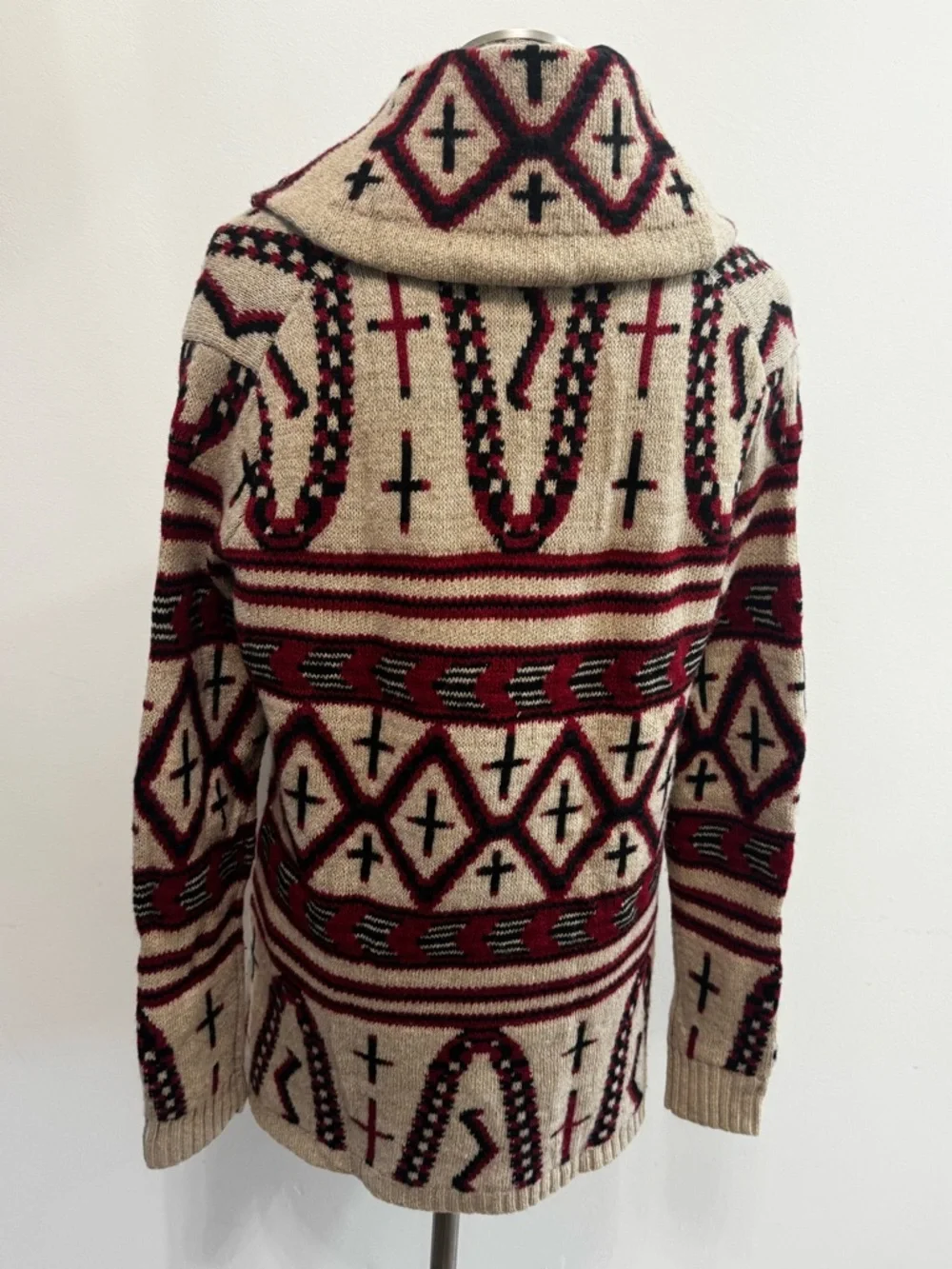 Ralph Lauren Southwestern Cardigan Shawl Collar Luxury knit M - Picture 2 of 6
